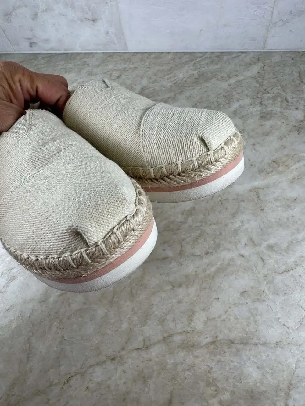 TOMS Alpargata Platform Rope Espadrille Natural Slip On Shoes Womens 7.5